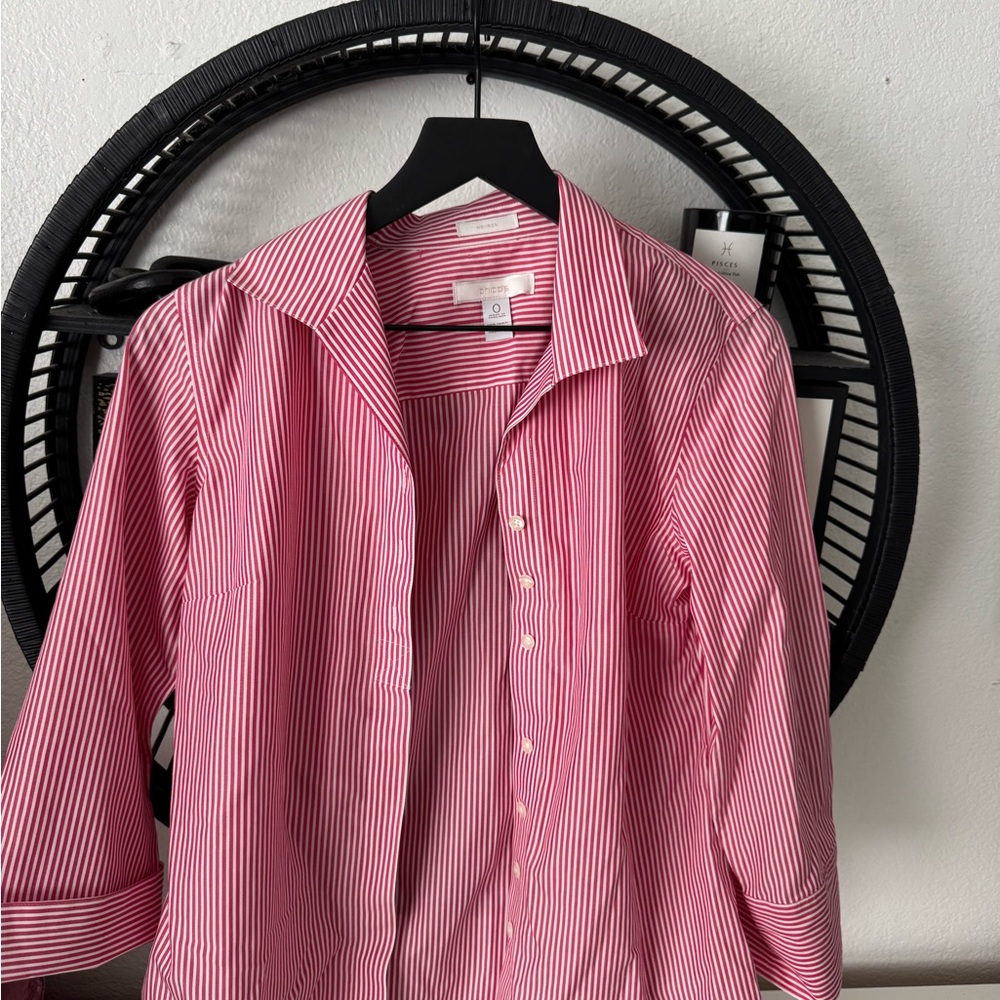 Chico's Red and White Striped Shirt